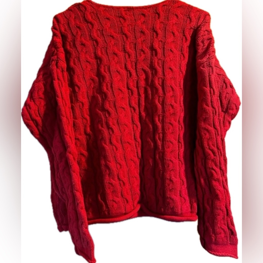 GAP Red thick cable knit sweater. Women’s size Medium. - Picture 4 of 4